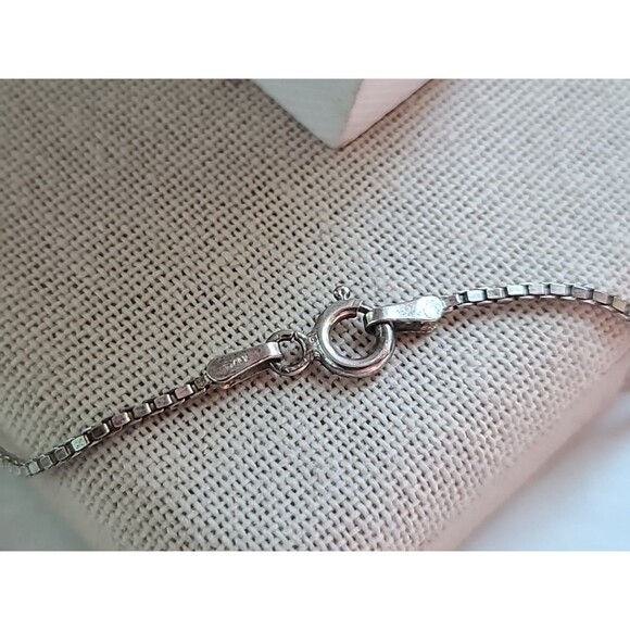 Extra Long 925 Sterling Silver Box Chain Necklace Vintage Italy - Picture 6 of 10